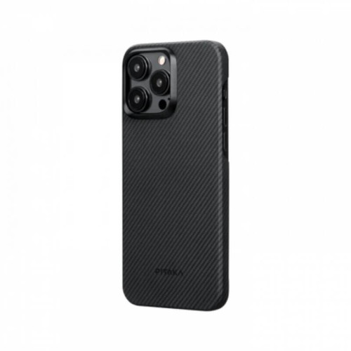 Чехол для iPhone 15 Pro Pitaka MagEZ Case 4 узкое плетение кевлар (черно-серый) в рассрочку без первоначального взноса и переплат