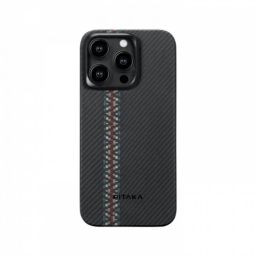 Чехол для iPhone 15 Pro Pitaka Fusion Weaving MagEZ Case 4 Rhapsody кевлар (черно-серый) в рассрочку без первоначального взноса и переплат