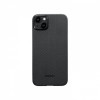 Чехол для iPhone 15 Plus Pitaka MagEZ Case 4 узкое плетение кевлар (черно-серый)