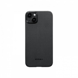 Чехол для iPhone 15 Plus Pitaka MagEZ Case 4 узкое плетение кевлар (черно-серый)