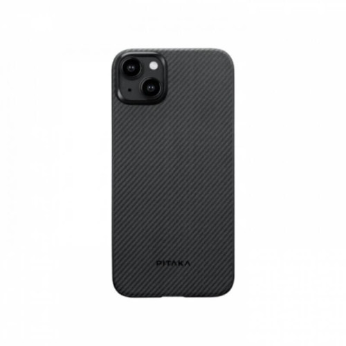 Чехол для iPhone 15 Plus Pitaka MagEZ Case 4 узкое плетение кевлар (черно-серый) в рассрочку без первоначального взноса и переплат