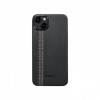 Чехол для iPhone 15 Plus Pitaka Fusion Weaving MagEZ Case 4 Rhapsody кевлар (черно-серый)