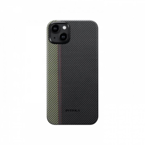 Чехол для iPhone 15 Plus Pitaka Fusion Weaving MagEZ Case 4 Overture кевлар (черно-серый) в рассрочку без первоначального взноса и переплат