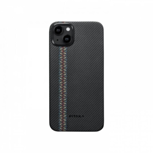 Чехол для iPhone 15 Pitaka Fusion Weaving MagEZ Case 4 Rhapsody кевлар (черно-серый) в рассрочку без первоначального взноса и переплат