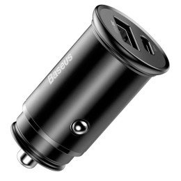 Автомобильное зарядное устройство Baseus Circular Metal PPS Quick Charger Car Charger 30W
