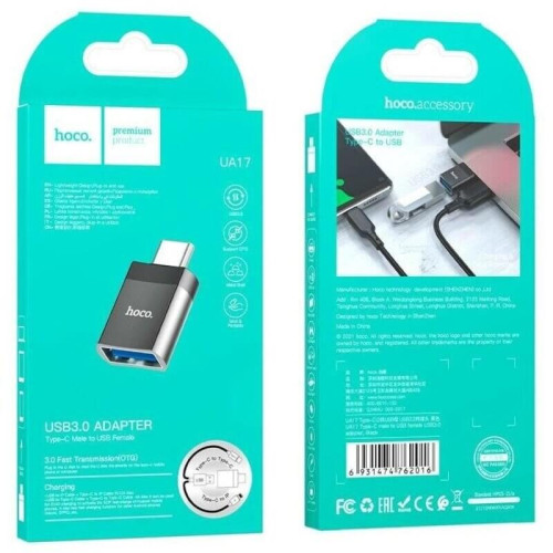 Адаптер Hoco UA17 USB 3.0 Type-C Black в рассрочку без первоначального взноса и переплат