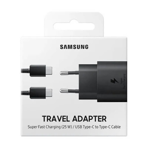 Сетевое зарядное устройство Samsung 25W+Кабель USB-Type-C EP-TA800 черный в рассрочку без первоначального взноса и переплат