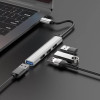 Адаптер переходник HOCO HB26 4в1 Type-C на USB 3.0 + 3 USB 2.0 серый в рассрочку без первоначального взноса и переплат