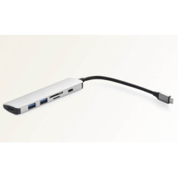 Адаптер переходник для Macbook Gurdini USB-C Expander to PD/HDMI 4K/2xUSB3.0/CardReader графит
