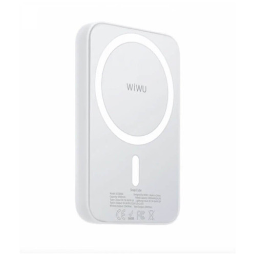 Внешний аккумулятор WiWU Snap Cube Magnetic Wireless Charger Power Bank 5000mAh белый в рассрочку без первоначального взноса и переплат