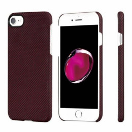 Чехол iPhone 7/8/SE(2020) Pitaka MagEZ Case Черно-Красный (шахматное плетение)/Кевлар (арамид)