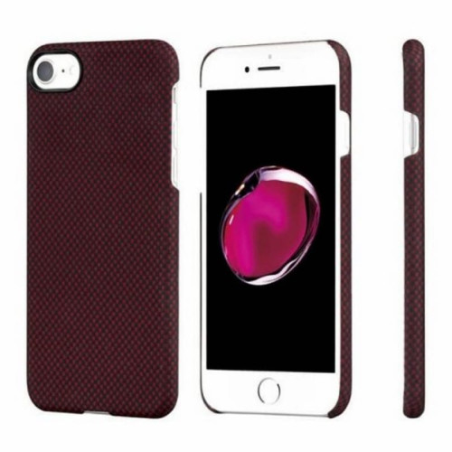 Чехол iPhone 7/8/SE(2020) Pitaka MagEZ Case Черно-Красный (шахматное плетение)/Кевлар (арамид) в рассрочку без первоначального взноса и переплат