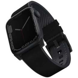 Ремешок Uniq Straden Waterproof Leather/Silicone для Apple Watch 42-44-45-49 мм, черный
