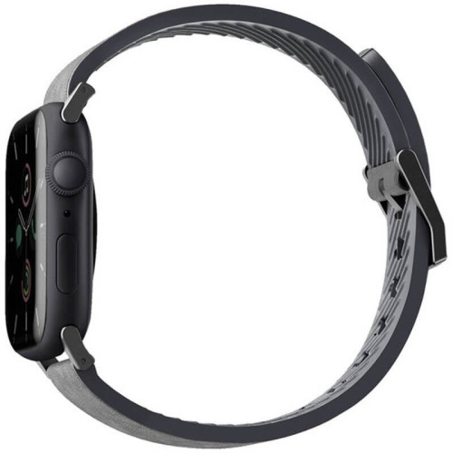 Ремешок Uniq Straden Waterproof Leather/Silicone для Apple Watch 42-44-45-49 мм, серый в рассрочку без первоначального взноса и переплат