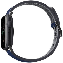 Ремешок Uniq Straden Waterproof Leather/Silicone для Apple Watch 42-44-45-49 мм, синий