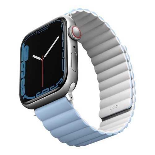 Ремешок Uniq Revix reversible Magnetic для Apple Watch 42-44-45-49 мм, белый/голубой в рассрочку без первоначального взноса и переплат