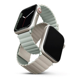 Ремешок Uniq Revix reversible Magnetic для Apple Watch 42-44-45-49 мм, шалфей/бежевый