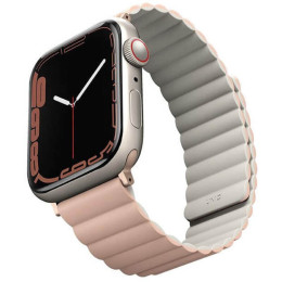 Ремешок Uniq Revix reversible Magnetic для Apple Watch 42-44-45-49 мм, розовый/бежевый