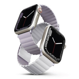 Ремешок Uniq Revix reversible Magnetic для Apple Watch 42-44-45-49 мм, лиловый/белый