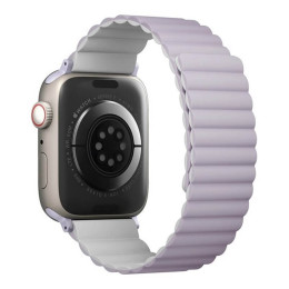 Ремешок Uniq Revix reversible Magnetic для Apple Watch 42-44-45-49 мм, лиловый/белый