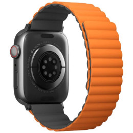Ремешок Uniq Revix reversible Magnetic для Apple Watch 42-44-45-49 мм, серый/оранжевый