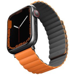Ремешок Uniq Revix reversible Magnetic для Apple Watch 42-44-45-49 мм, серый/оранжевый