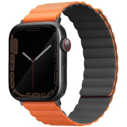 Ремешок Uniq Revix reversible Magnetic для Apple Watch 42-44-45-49 мм, серый/оранжевый