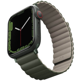 Ремешок Uniq Revix reversible Magnetic для Apple Watch 42-44-45-49 мм, зеленый/серый