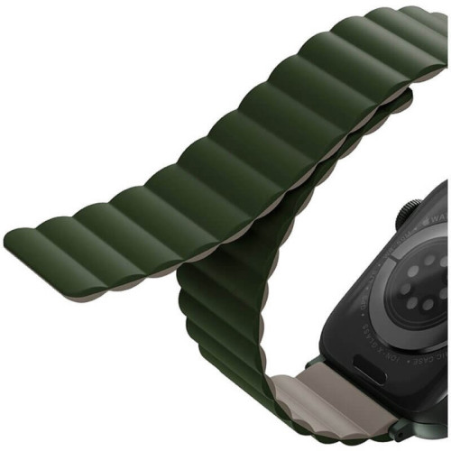 Ремешок Uniq Revix reversible Magnetic для Apple Watch 42-44-45-49 мм, зеленый/серый в рассрочку без первоначального взноса и переплат
