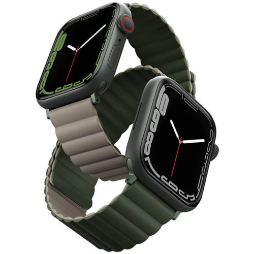 Ремешок Uniq Revix reversible Magnetic для Apple Watch 42-44-45-49 мм, зеленый/серый в рассрочку без первоначального взноса и переплат
