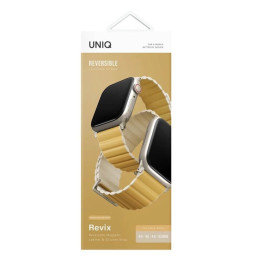 Ремешок Uniq Revix Premium Ed. Leather/Silicone для Apple Watch 42-44-45-49 мм, желтый