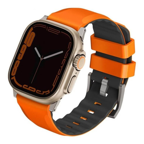 Ремешок Uniq Linus Airosoft silicone strap для Apple Watch 42-44-45-49 мм, оранжевый в рассрочку без первоначального взноса и переплат