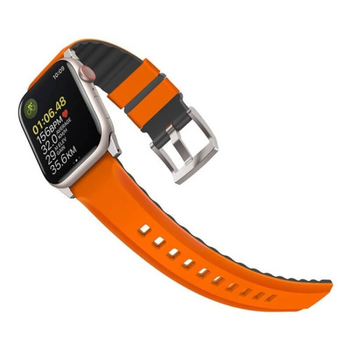 Ремешок Uniq Linus Airosoft silicone strap для Apple Watch 42-44-45-49 мм, оранжевый в рассрочку без первоначального взноса и переплат