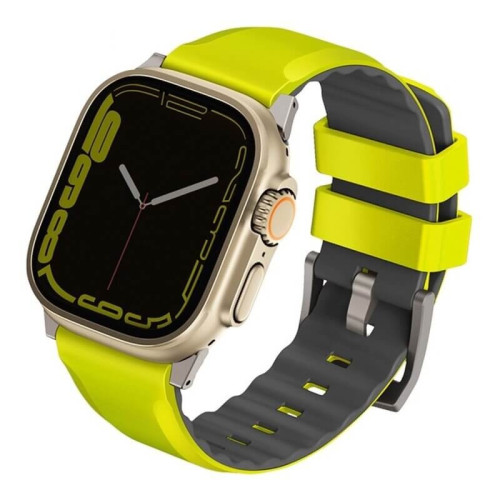 Ремешок Uniq Linus Airosoft silicone strap для Apple Watch 42-44-45-49 мм, желтый в рассрочку без первоначального взноса и переплат