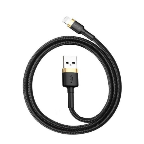 Кабель Baseus Cafule Cable USB For iPhone 2.4A 1м золотой+черный в рассрочку без первоначального взноса и переплат