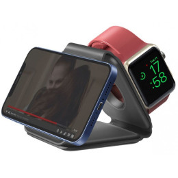 Беспроводное зарядное устройство EnergEA Bazic GoMag Trio USB-C, 15Вт, серый