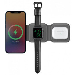 Беспроводное зарядное устройство EnergEA Bazic GoMag Trio USB-C, 15Вт, серый