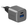 Сетевое зарядное устройство EnergEA Ampcharge GaN20, USB-C PD20 + USB-A QC18 total 20W Gunmetal