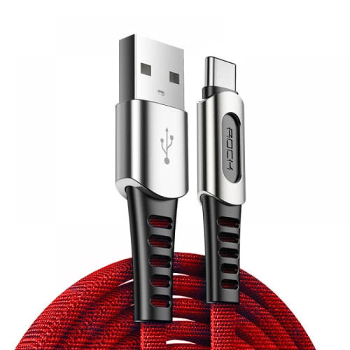 Кабель USB- Type-C / Rock RCB0695 / 1M / Красный в рассрочку без первоначального взноса и переплат
