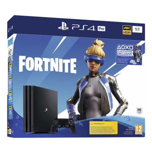 Sony PlayStation 4 Pro 1TB Jet Black + Доп.материал Fortnite в рассрочку без первоначального взноса и переплат