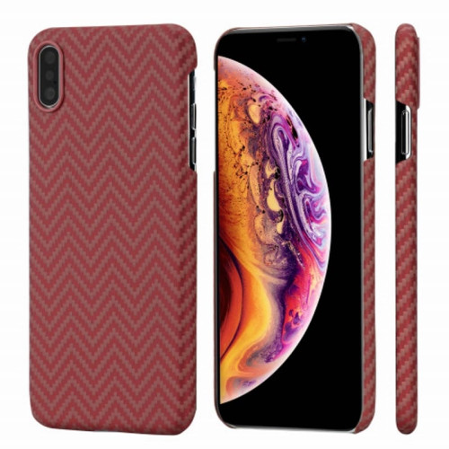 Чехол iPhone XS Max Pitaka MagEZ Case Красно-Оранжевый(в полоску)/Кевлар (арамид) в рассрочку без первоначального взноса и переплат