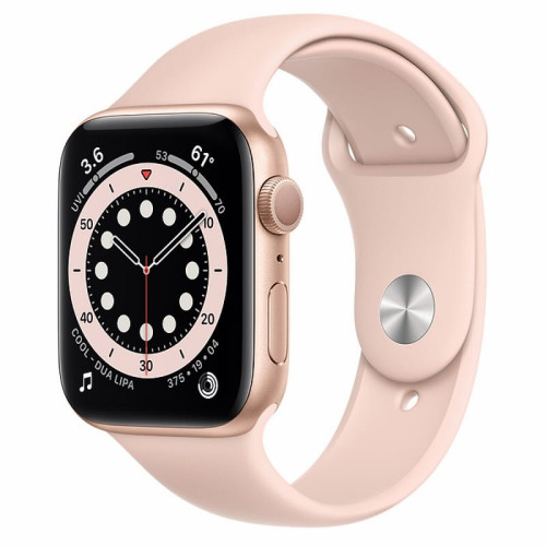 Apple Watch S6 44mm Gold Aluminum Case / Pink Sand Sport Band в рассрочку без первоначального взноса и переплат