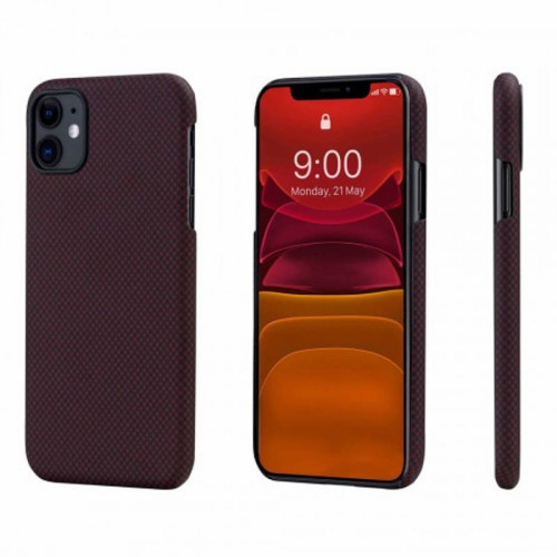 Чехол iPhone 11 Pitaka Черно-Красный (мелкое плетение)/Кевлар (арамид) в рассрочку без первоначального взноса и переплат