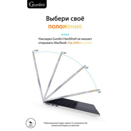 Чехол-накладка Gurdini для Macbook Air 13.6" (A2681) пластик, серый мрамор