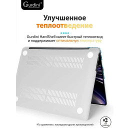 Чехол-накладка Gurdini для Macbook Air 13.6" (A2681) пластик, бело-голубой