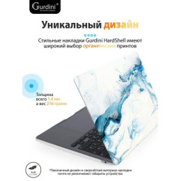 Чехол-накладка Gurdini для Macbook Air 13.6" (A2681) пластик, бело-голубой