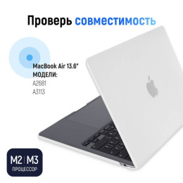 Чехол-накладка Gurdini для Macbook Air 13.6" (A2681) Textured Dot Series White