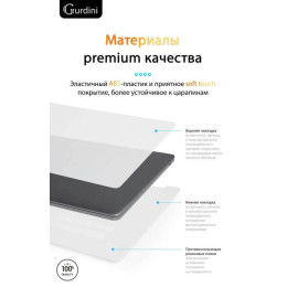Чехол-накладка Gurdini для Macbook Air 13.6" (A2681) пластик, белый