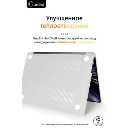 Чехол-накладка Gurdini для Macbook Air 13.6" (A2681) пластик, белый