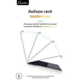 Чехол-накладка Gurdini для Macbook Air 13.6" (A2681) пластик, белый